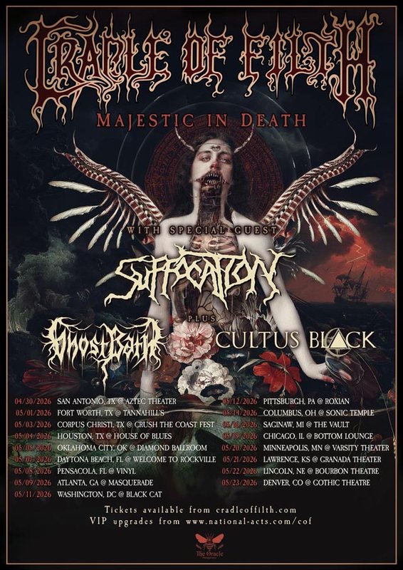 Cradle of Filth - Majestic in Death - w/ Suffocation, Ghost Bath, Cultus Black