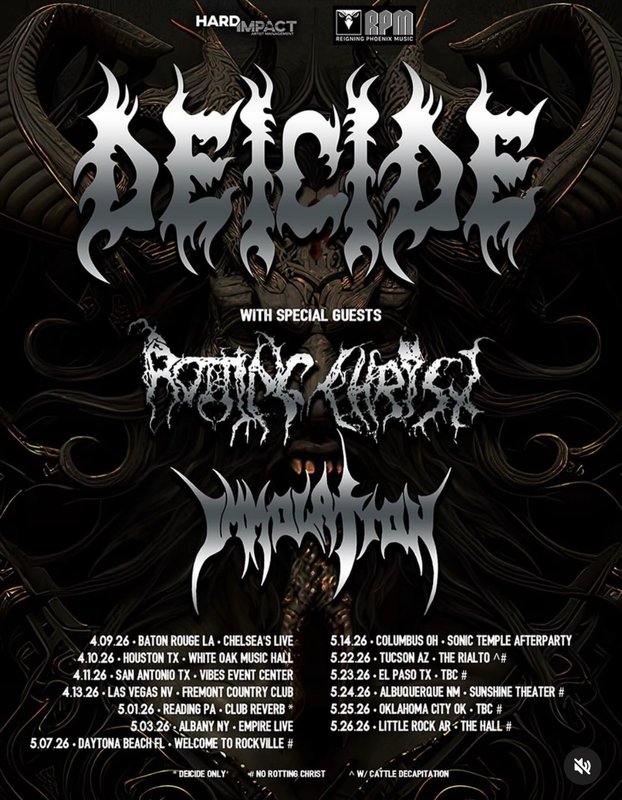 Deicide with special guests Rotting Christ & Immolation