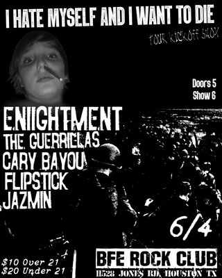 Enlightenment, The Guerrillas, Cary Bayou, Flipstick, Jasmine