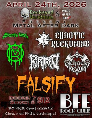 METAL AFTER DARK presents Echoes Of Revolt, Falsify, Miranda Rites, Chaotic Reckoning, and more!